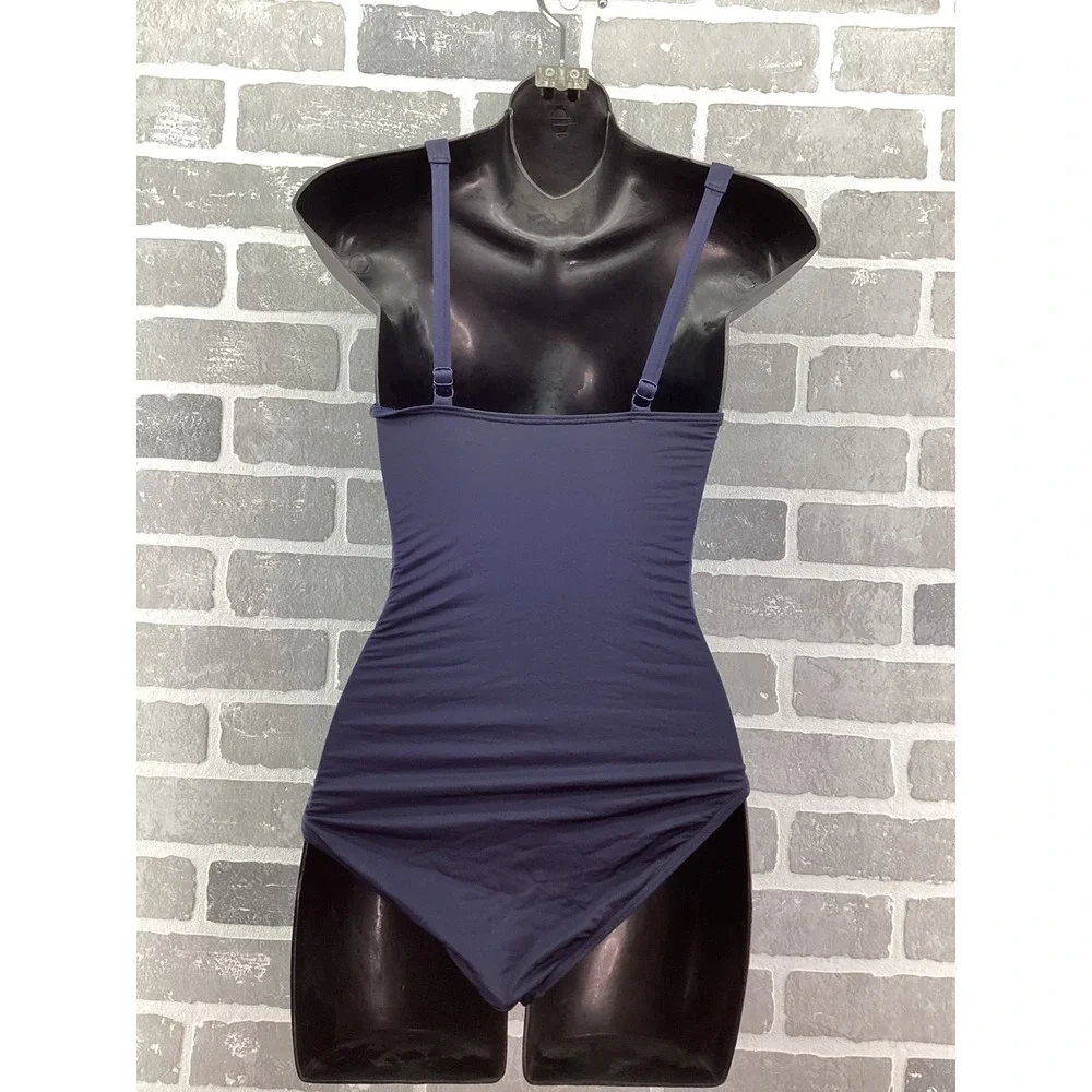 Bond-Eye Australia Ruched One Piece Swimsuit‎ Navy Blue Multi Fit Cup US 8
